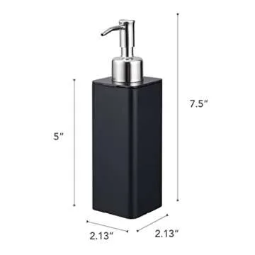 Yamazaki Home Refillable Hand Soap Pump | Bathroom, Kitchen | Plastic | Dispenser, One Size, Black