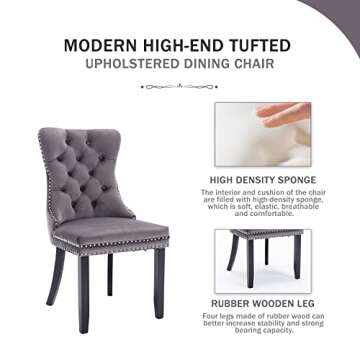 Luxurious Kiztir Velvet Dining Chairs Set of 4 for Home