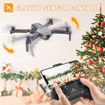 Drones for Kids - Mini Drone with Camera for Adults and Beginners, RC Helicopter Toys Gifts for Boys Girls, 1080P HD Foldable FPV Quadcopter with One Key Start/Land, Altitude Hold, 2 Batteries