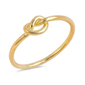 Gold-Tone Infinity Knot Promise Ring .925 Sterling Silver Love Band Size 12