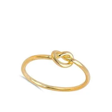Gold-Tone Infinity Knot Ring .925 Sterling Silver Love Band