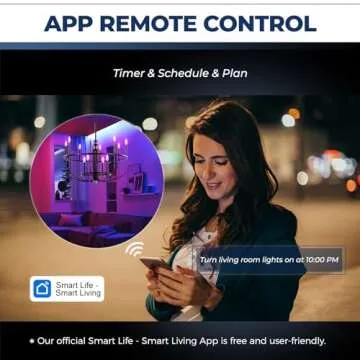 Lightinginside Smart Candelabra LED Bulbs 60 Watt Equivalent, 500LM 6W, E12 LED Bulb Compatible with Alexa/Google Assistant/Smart Life, RGBCW Candle, No Hub Required, 2.4G WiFi Only, ETL Listed, 4PCS