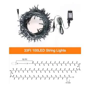Blingstar 100 LED Waterproof Christmas Lights 33 Ft