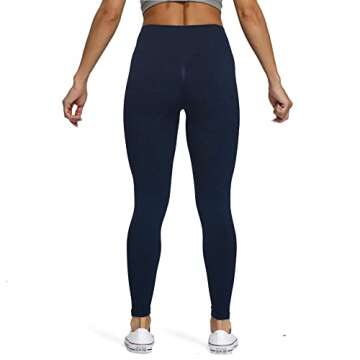 Aoxjox Scrunch Seamless Leggings for Women High Waisted Tummy Control 2.0 Smile Contour Workout Leggings Yoga Pants (Navy Peony Marl, Small)