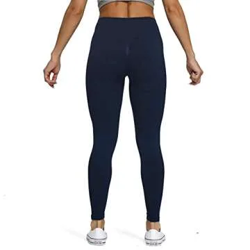 Aoxjox Scrunch Seamless Leggings for Women High Waisted Tummy Control 2.0 Smile Contour Workout Leggings Yoga Pants (Navy Peony Marl, Small)