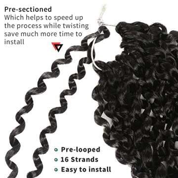 Glinda Passion Twist Hair 18 Inches 6 Packs Water Wave Crochet Braids for Passion Twist Braiding Hai...
