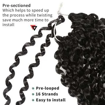 Glinda Passion Twist Hair 18 Inches 6 Packs Water Wave Crochet Braids for Passion Twist Braiding Hai...