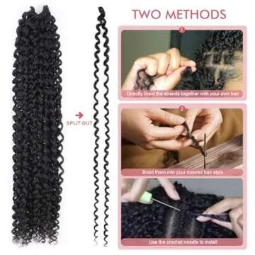 Glinda Passion Twist Hair 18 Inches 6 Packs Water Wave Crochet Braids for Passion Twist Braiding Hair Synthetic Crochet Hair Extensions