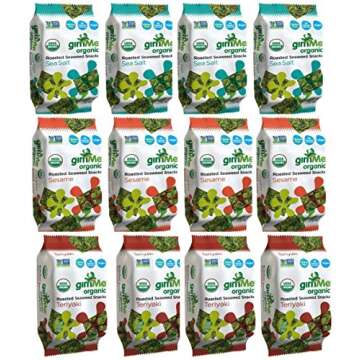 GimMe Roasted Seaweed Snacks, Variety Pack, 0.17 Ounce (Pack of 12)