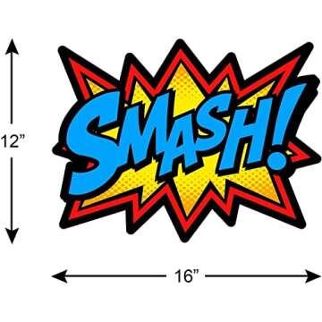 Bigtime Signs 12 PCS Super Hero Stickers - Superhero Party Decorations for Birthday - Marvel Themed ...