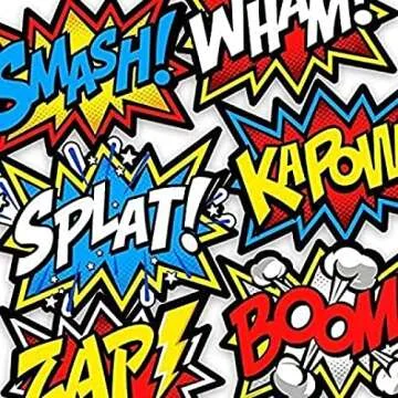 Bigtime Signs 12 PCS Super Hero Stickers - Superhero Party Decorations for Birthday - Marvel Themed Superhero Party Favors - 12"x16" Sound Effect Signs for Kids - Boom Pow Signs - Avengers Decorations