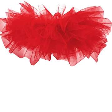 OBBUE Women's Vintage Red Tulle Puffy Ballet Skirt
