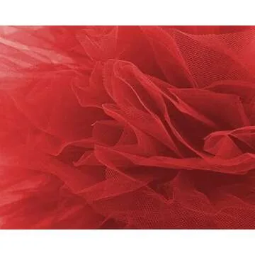 OBBUE Women's Vintage Red Tulle Puffy Ballet Skirt