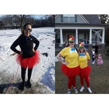 OBBUE Women's Vintage Red Tulle Puffy Ballet Skirt