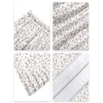 NASHALYLY Women's Chiffon Elastic High Waist Pleated A-Line Flared Maxi Skirts(Shiny Floral,XL)