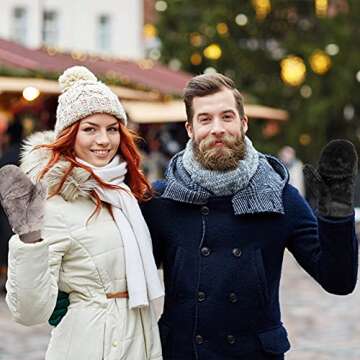 SATINIOR Faux Fur Fingerless Gloves for Women