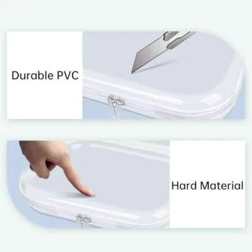 honitty Clear Hard Shell Zipper Case,3PCS Transparent Clear Zipper Pouches,Hard Side Plastic Zipper Pencil Case Set,Portable Travel Storage Organizer Bins