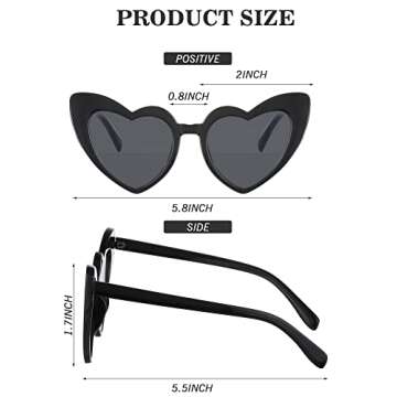 Frienda 9 Pairs Heart Shaped Sunglasses Bachelorette Heart Sunglasses Gift for Women Valentine Party...