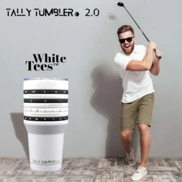 Tally Tumbler Golf Stainless Steel Cup, 30 oz Leak Proof Lid, Double Wall Insulation, Golf Tumbler with Score Keeping Counter used for strokes per hole, Greens in Regulation & Fairways Hit