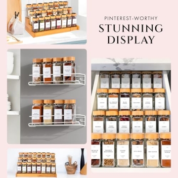 FINESSY Glass Spice Jars with Bamboo Lids – 24 Pack