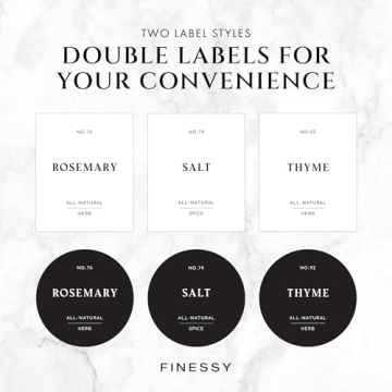 FINESSY Glass Spice Jars with Bamboo Lids – 24 Pack