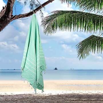 HILLFAIR Turkish Beach Towels - Lightweight Sand-Free