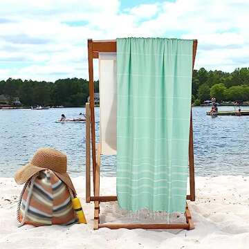 HILLFAIR Turkish Beach Towels - Lightweight Sand-Free