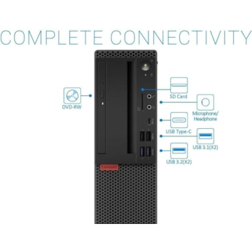 Lenovo ThinkCentre M720S SFF Desktop PC, Intel Core 8th Gen 3.1GHz, 16GB RAM, 512GB SSD, Wired Keybo...