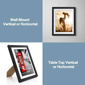 Elegant 8x10 Black Picture Frame Set of 6