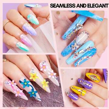 Makartt Nail Rhinestone Glue for Nails- 60ML Super Strong Gel Glue for Rhinestones, 3D Nail Art Charm Decorations Bling Gem Bow Jewels Crystals Beads Diamonds Pearls, Beauty Gift, Cured Need