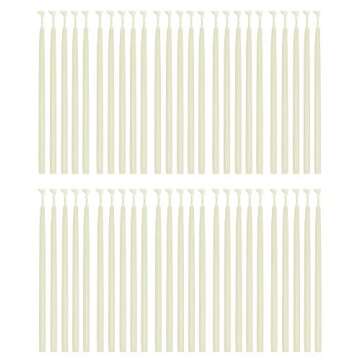 Hyoola Beeswax Birthday Candles - 50 Pack - Natural Dripless Decorative Candles with Long Lasting Burn - Elegant Taper Design, Soothing Scent - 6" Tall - Handmade in The USA