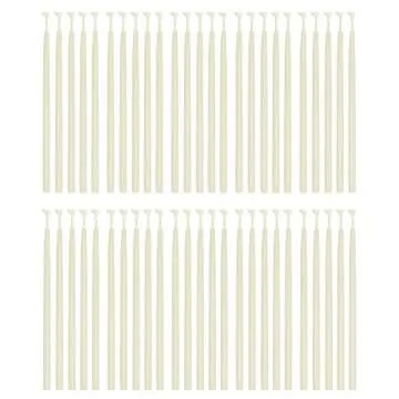 Hyoola Beeswax Birthday Candles - 50 Pack - Natural Dripless Decorative Candles with Long Lasting Burn - Elegant Taper Design, Soothing Scent - 6" Tall - Handmade in The USA