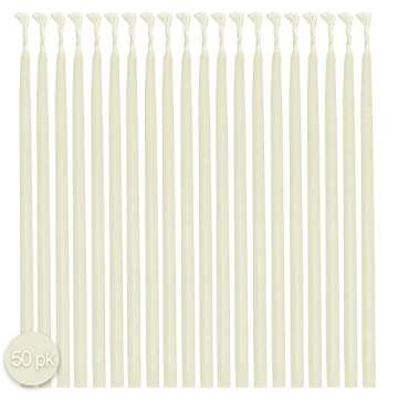 Hyoola Beeswax Birthday Candles - 50 Pack - Natural Dripless Decorative Candles with Long Lasting Burn - Elegant Taper Design, Soothing Scent - 6" Tall - Handmade in The USA