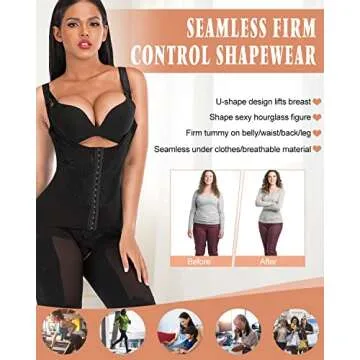Supplim Women's Body Shaper: Ultimate Waist Cincher Bodysuit