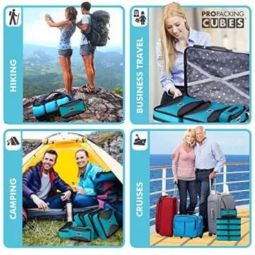 PRO Packing Cubes | 5 Piece Travel Bags Organizer for Luggage | Multi-size Ultralight Travel Cubes | Deluxe Suitcase Organizer Bags Set | Makes Packing Easy - Aqua Blue