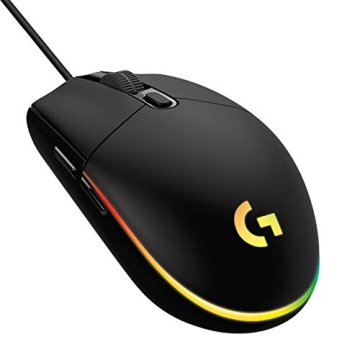 Logitech G203 Wired Gaming Mouse, 8,000 DPI, Rainbow Optical Effect LIGHTSYNC RGB, 6 Programmable Bu...