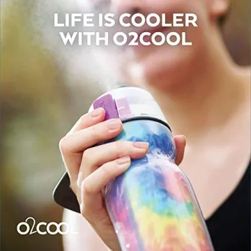 O2COOL 20 oz Sports Water Bottle with Mist and Sip