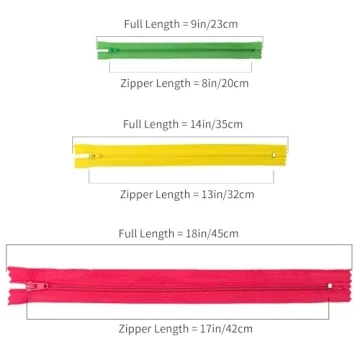 Outuxed 120 Mixed Nylon Coil Zippers for Sewing Crafts