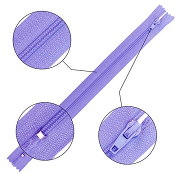 Outuxed 120 Mixed Nylon Coil Zippers for Sewing Crafts