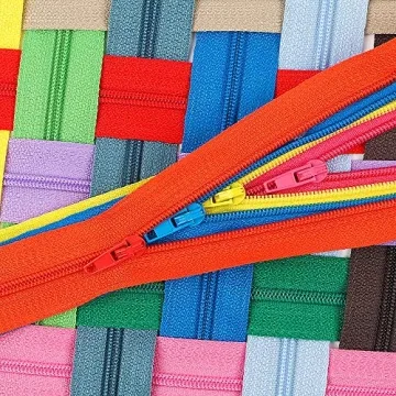 Outuxed 120 Mixed Nylon Coil Zippers for Sewing Crafts