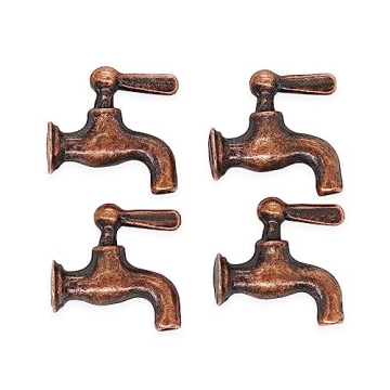 Odoria 1/12 Miniature Faucet 4Pcs Dollhouse Decoration Accessories, Bronze