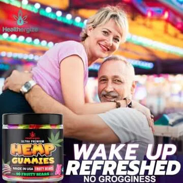 Hemp Gummies for Sleep and Relaxation-Calm, Discomfort, Fresh Fruity Flavors Relief-Extra Strength Peace and Rest Hemp Oil Gummy Bear Edibles-Made in USA-90 Bears