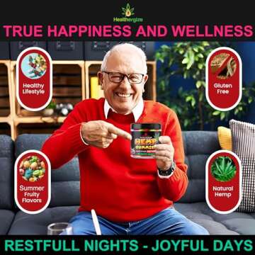 Hemp Gummies for Sleep and Relaxation-Calm, Discomfort, Fresh Fruity Flavors Relief-Extra Strength Peace and Rest Hemp Oil Gummy Bear Edibles-Made in USA-90 Bears