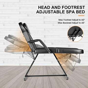 Artist hand Facial Bed Massage Table Adjustable Tattoo Chair W/Free Barber Bed Spa Chair Salon Massa...