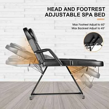 Artist hand Facial Bed Massage Table Adjustable Tattoo Chair W/Free Barber Bed Spa Chair Salon Massa...