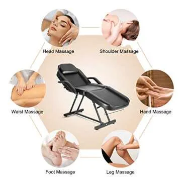 Artist hand Facial Bed Massage Table Adjustable Tattoo Chair W/Free Barber Bed Spa Chair Salon Massage Equipment Tattoo Bed Salon Chair with Tattoo Stool