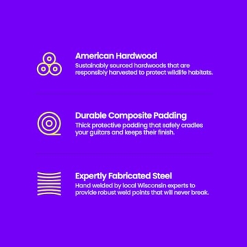 String Swing Guitar Wall Mount, Guitar Hanger, Wall Guitar Mount, Guitar Holder Hook for Wall, Fits All Size Guitars, Acoustic, Electric, Bass, Black Walnut Hardwood - Made in USA