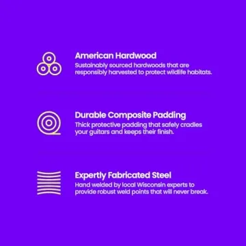 String Swing Guitar Wall Mount, Guitar Hanger, Wall Guitar Mount, Guitar Holder Hook for Wall, Fits All Size Guitars, Acoustic, Electric, Bass, Black Walnut Hardwood - Made in USA