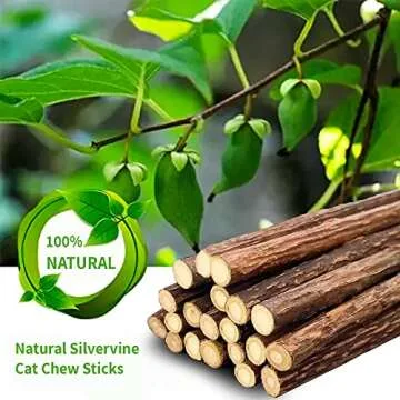 Leo's Paw Catnip Chew Toy Sticks Natural Silvervine Matatabi Healthy & Safe Combine Play & Dental Health Stimulate Appetite Promote Digestion Clean Teeth Fresh Breath Encourage Playtime (10-Pack)