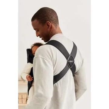 BabyBjörn Baby Carrier Mini, Black, Woven | Newborn Carrier (7-25 lbs), Ergonomic, Easy-to-Use
